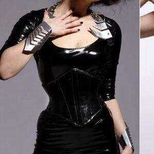 Artifice Angled Corset Belt PVC Black